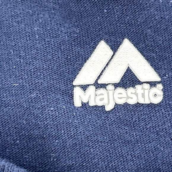 Majestic Shirt Men’s 2XL Blue Tampa Bay Rays MLB Long Sleeve Crew Neck - Picture 3 of 9